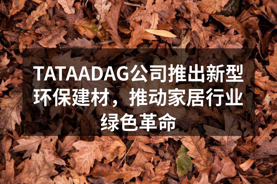 TATAADAG公司推出新型环保建材，推动家居行业绿色革命