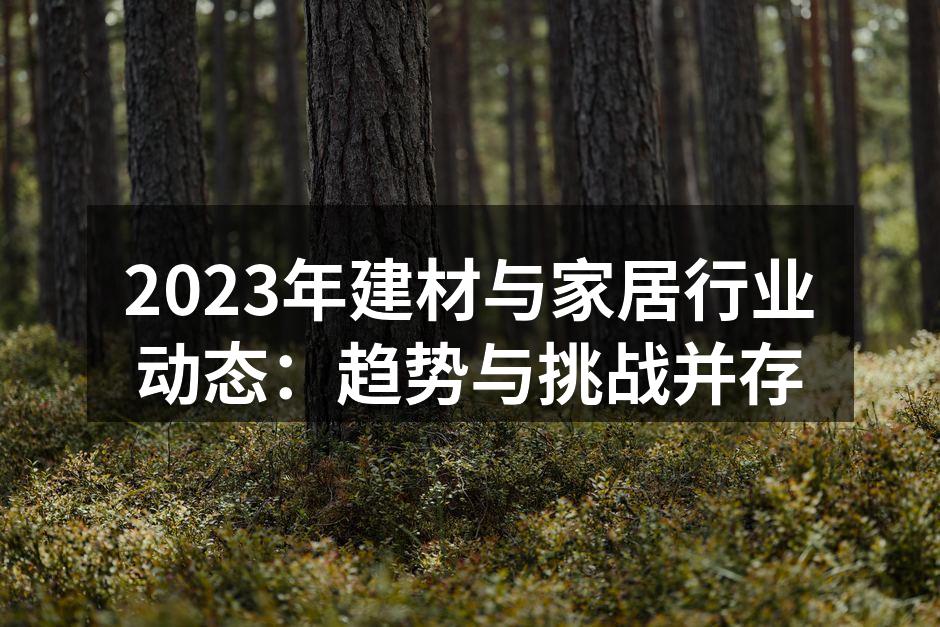 2023年建材与家居行业动态：趋势与挑战并存