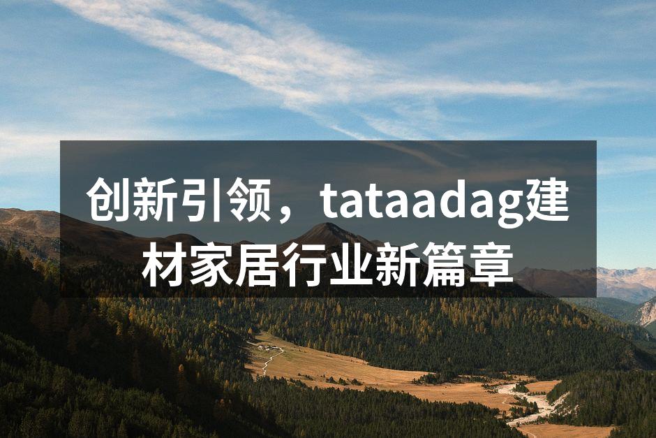 创新引领，tataadag建材家居行业新篇章